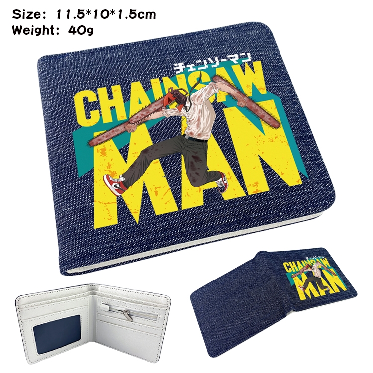 chainsaw man Anime Peripheral Denim Coloring Book Wallet 11.5X10X1.5CM 40g