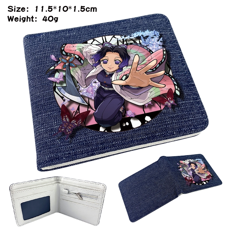 Demon Slayer Kimets Anime Peripheral Denim Coloring Book Wallet 11.5X10X1.5CM 40g