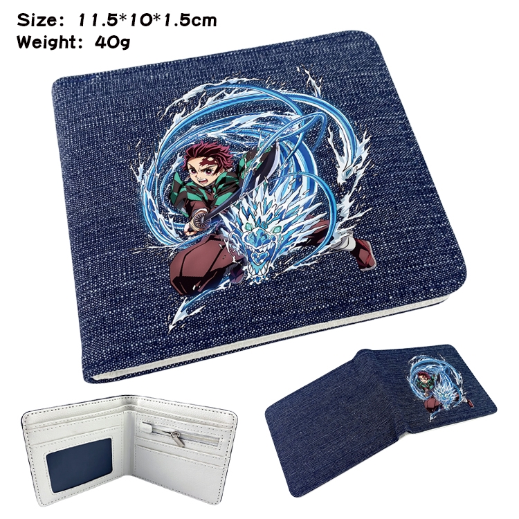 Demon Slayer Kimets Anime Peripheral Denim Coloring Book Wallet 11.5X10X1.5CM 40g