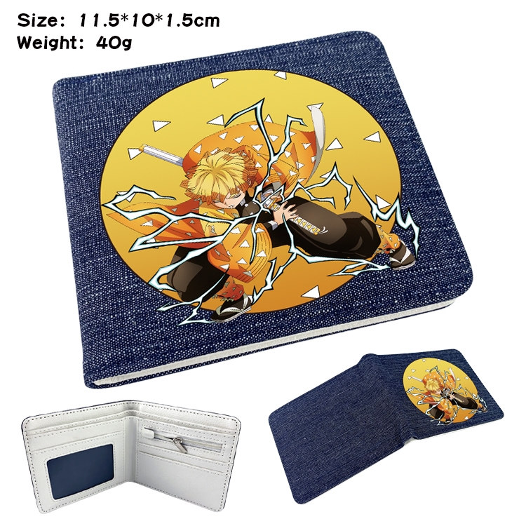 Demon Slayer Kimets Anime Peripheral Denim Coloring Book Wallet 11.5X10X1.5CM 40g