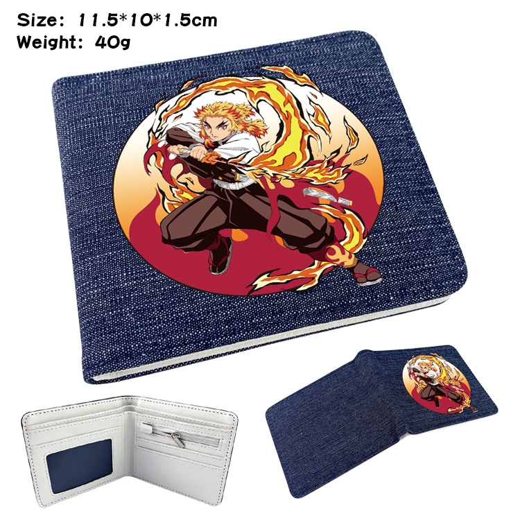 Demon Slayer Kimets Anime Peripheral Denim Coloring Book Wallet 11.5X10X1.5CM 40g