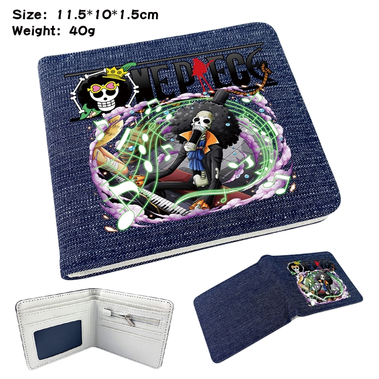 One Piece Anime Peripheral Denim Coloring Book Wallet 11.5X10X1.5CM 40g