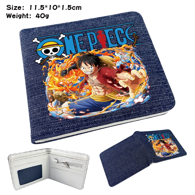 One Piece Anime Peripheral Denim Coloring Book Wallet 11.5X10X1.5CM 40g