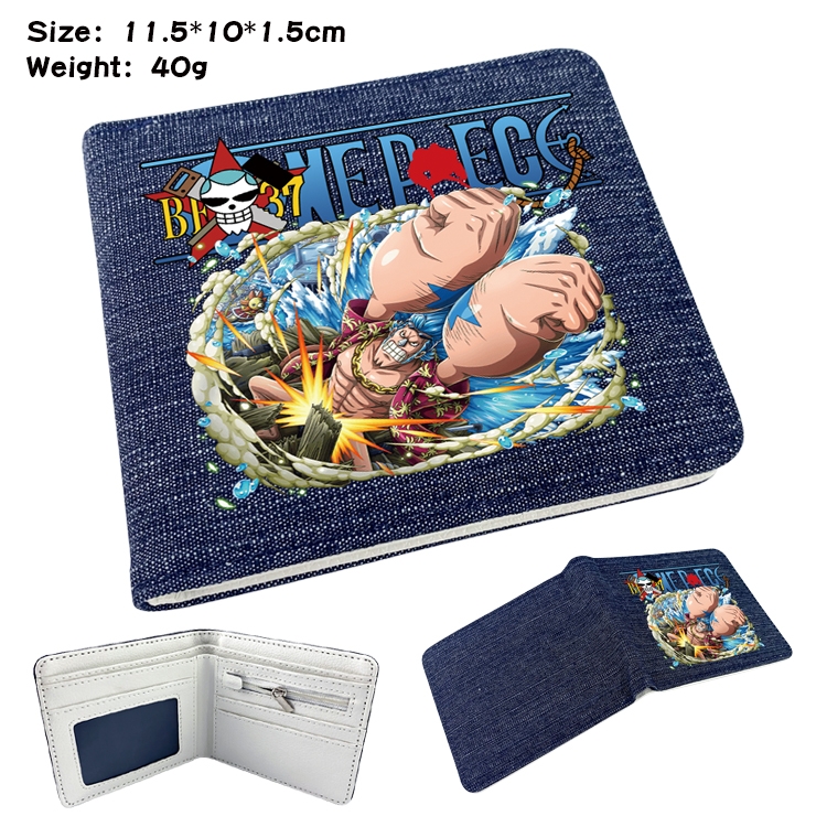 One Piece Anime Peripheral Denim Coloring Book Wallet 11.5X10X1.5CM 40g