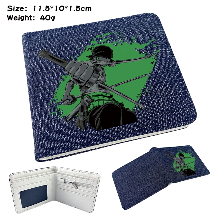 One Piece Anime Peripheral Denim Coloring Book Wallet 11.5X10X1.5CM 40g