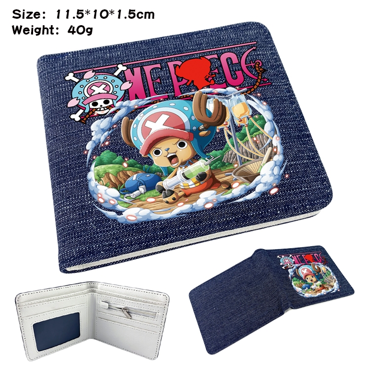 One Piece Anime Peripheral Denim Coloring Book Wallet 11.5X10X1.5CM 40g