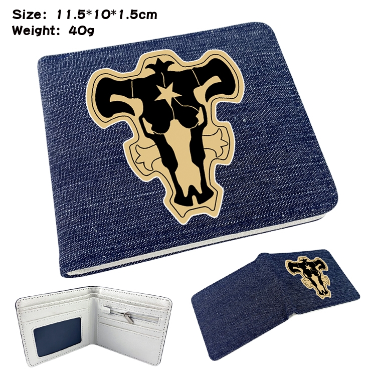 black clover  Anime Peripheral Denim Coloring Book Wallet 11.5X10X1.5CM 40g