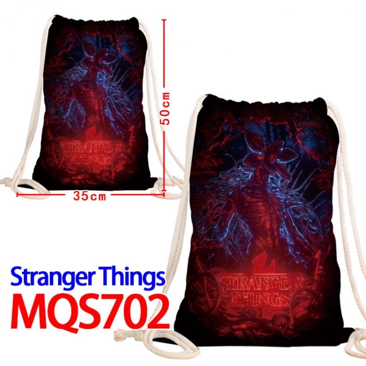 Stranger Things Canvas Drawstring Drawstring Backpack 50x35cm  MQS-702