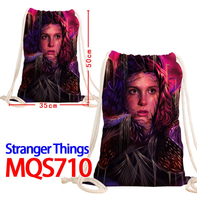 Stranger Things Canvas Drawstring Drawstring Backpack 50x35cm MQS-710