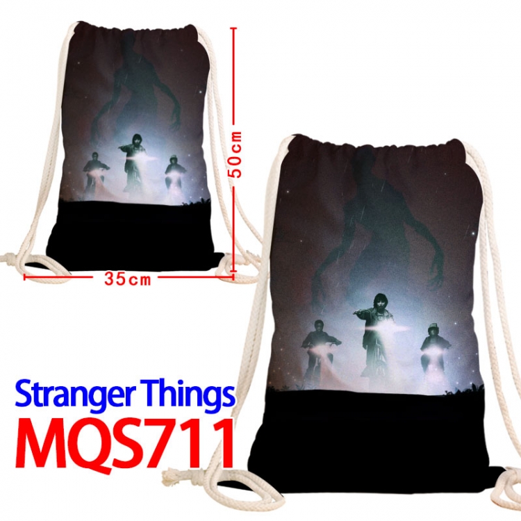 Stranger Things Canvas Drawstring Drawstring Backpack 50x35cm MQS-711