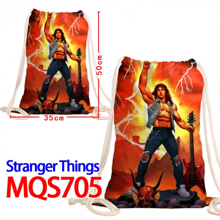 Stranger Things Canvas Drawstring Drawstring Backpack 50x35cm MQS-705