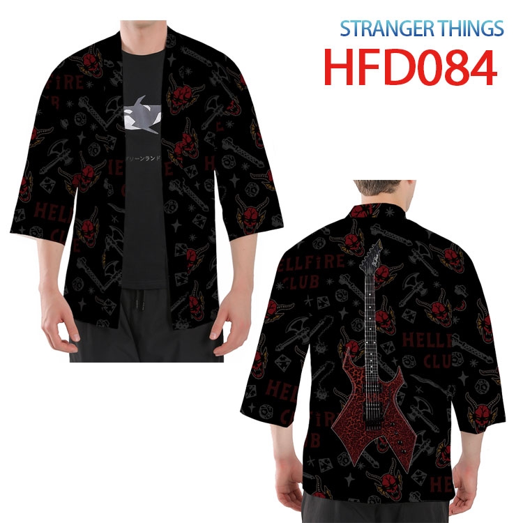 Stranger Things Anime peripheral full-color short kimono from S to 4XL HFD-084