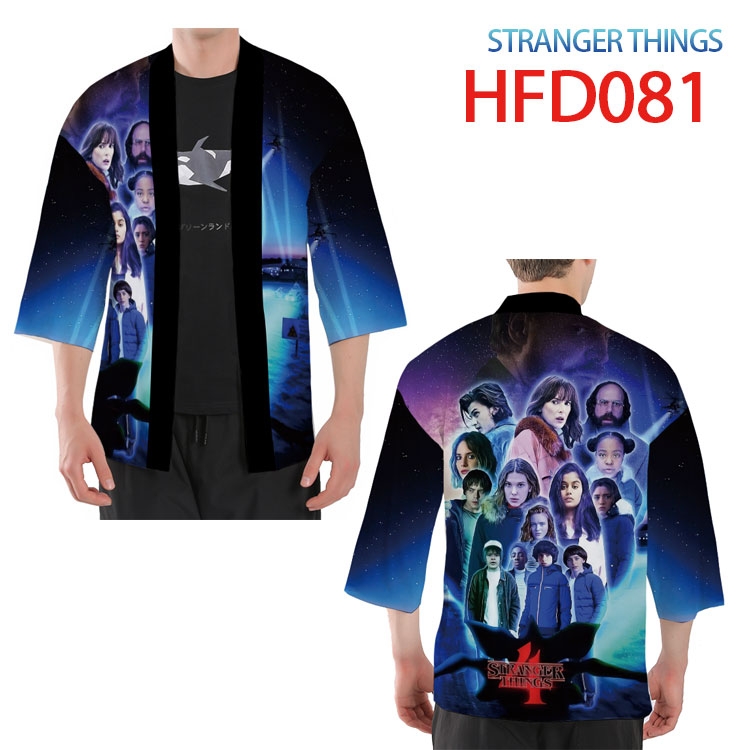 Stranger Things Anime peripheral full-color short kimono from S to 4XL HFD-081