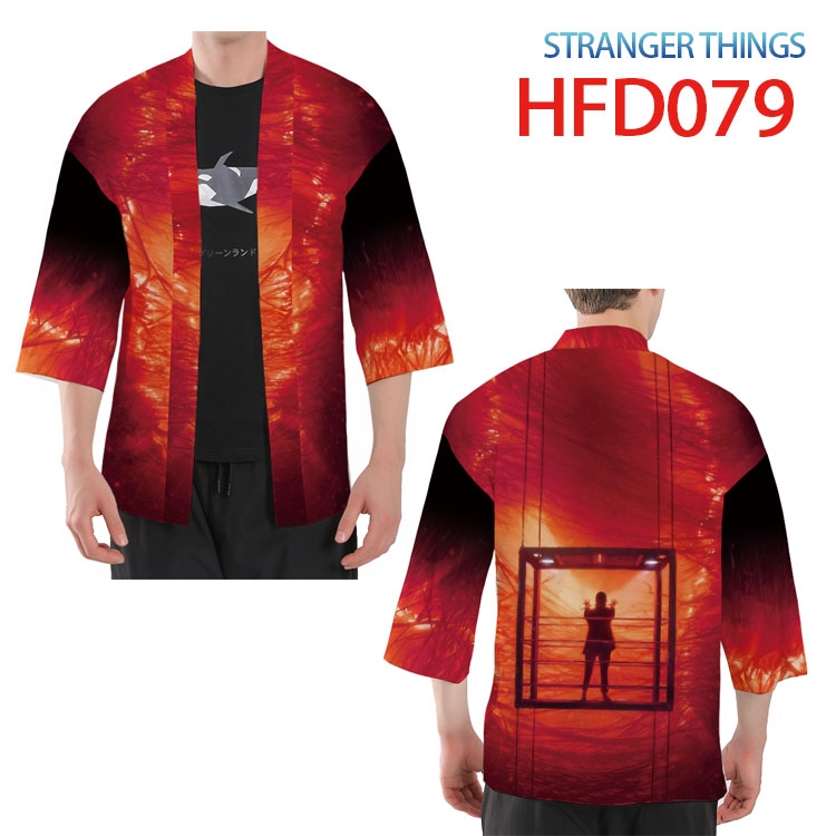Stranger Things Anime peripheral full-color short kimono from S to 4XL HFD-079