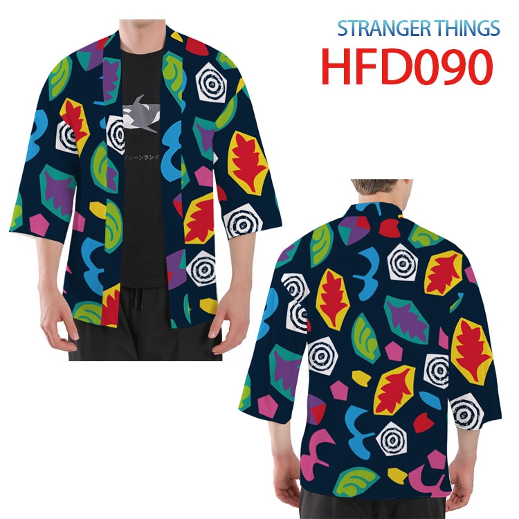 Stranger Things Anime peripheral full-color short kimono from S to 4XL  HFD-090
