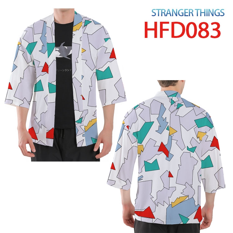Stranger Things Anime peripheral full-color short kimono from S to 4XL   HFD-083