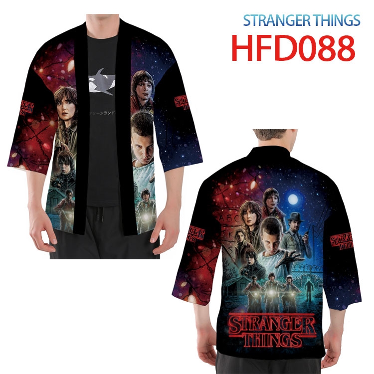 Stranger Things Anime peripheral full-color short kimono from S to 4XL  HFD-088
