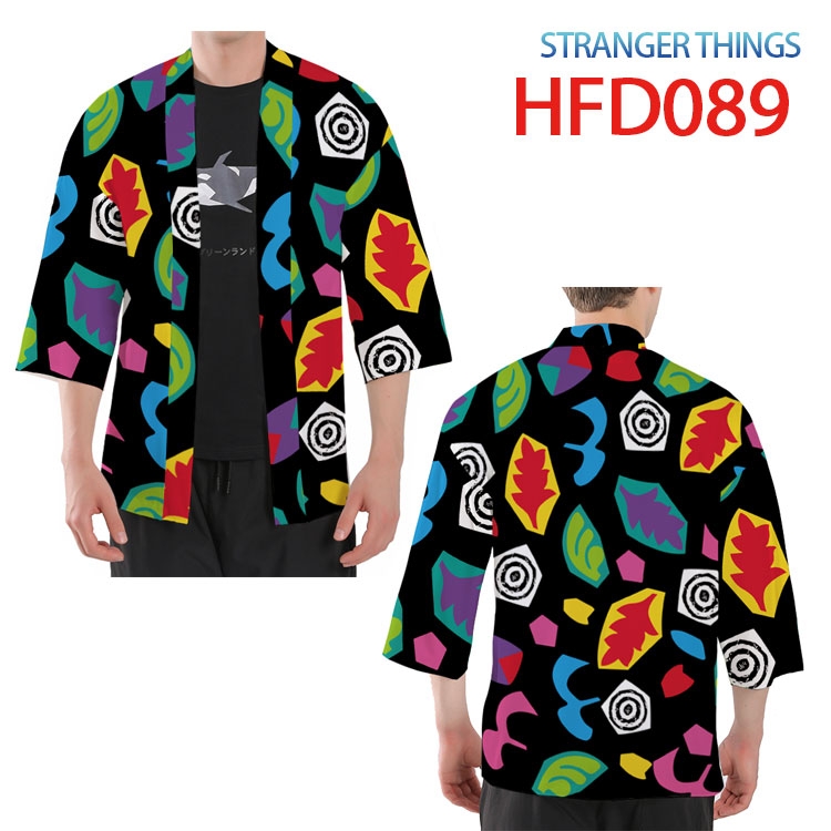 Stranger Things Anime peripheral full-color short kimono from S to 4XL HFD-089