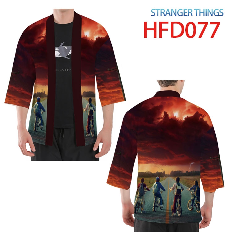 Stranger Things Anime peripheral full-color short kimono from S to 4XL  HFD-077