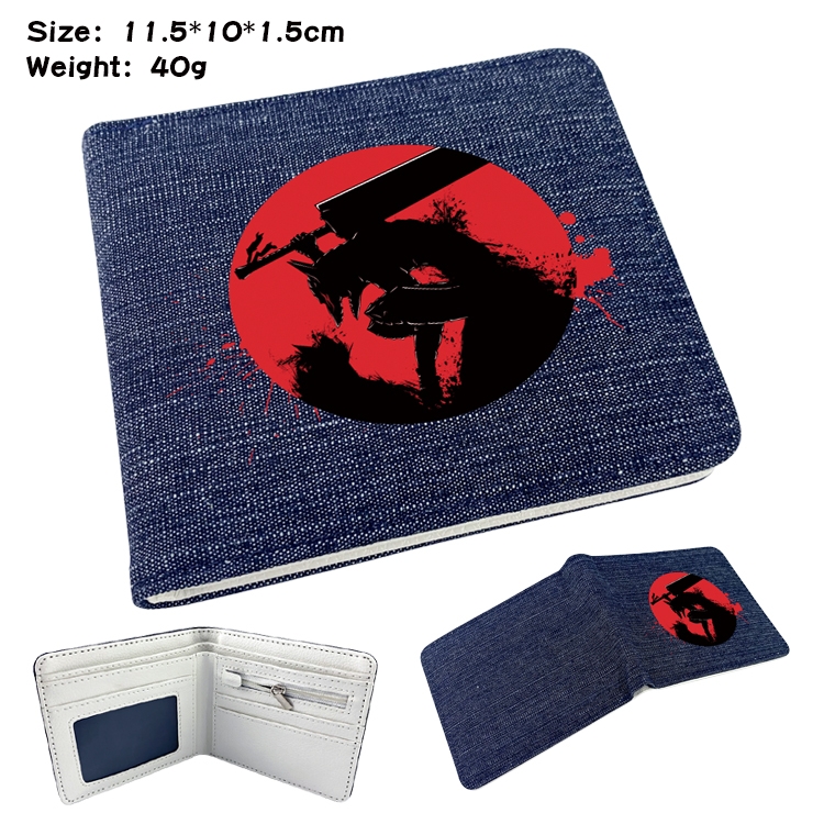 Berserk Anime Peripheral Denim Coloring Book Wallet 11.5X10X1.5CM 40g