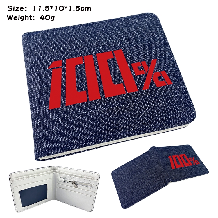 Mob Psycho 100 Anime Peripheral Denim Coloring Book Wallet 11.5X10X1.5CM 40g