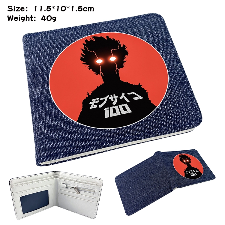 Mob Psycho 100 Anime Peripheral Denim Coloring Book Wallet 11.5X10X1.5CM 40g