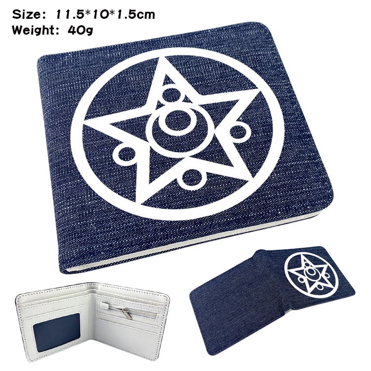 sailormoon Anime Peripheral Denim Coloring Book Wallet 11.5X10X1.5CM 40g