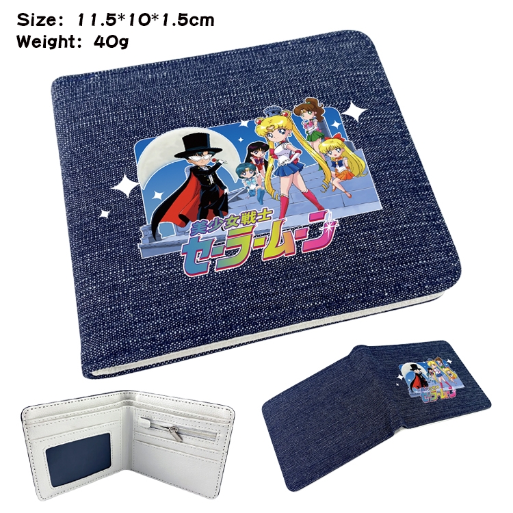 sailormoon Anime Peripheral Denim Coloring Book Wallet 11.5X10X1.5CM 40g