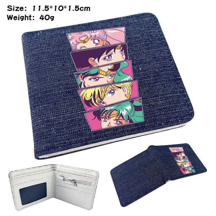 sailormoon Anime Peripheral Denim Coloring Book Wallet 11.5X10X1.5CM 40g