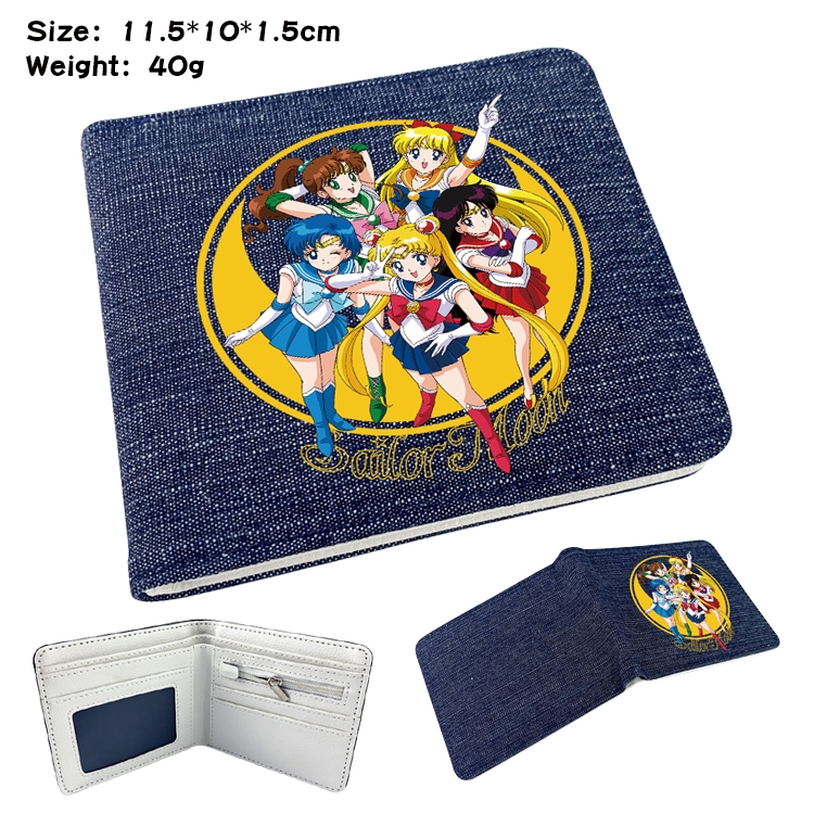 sailormoon Anime Peripheral Denim Coloring Book Wallet 11.5X10X1.5CM 40g