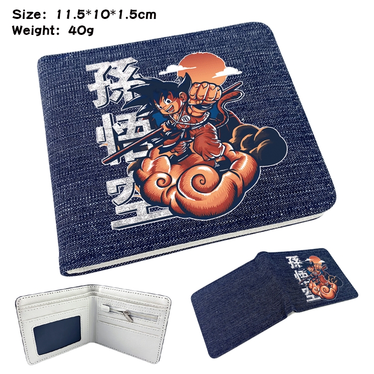 DRAGON BALL Anime Peripheral Denim Coloring Book Wallet 11.5X10X1.5CM 40g