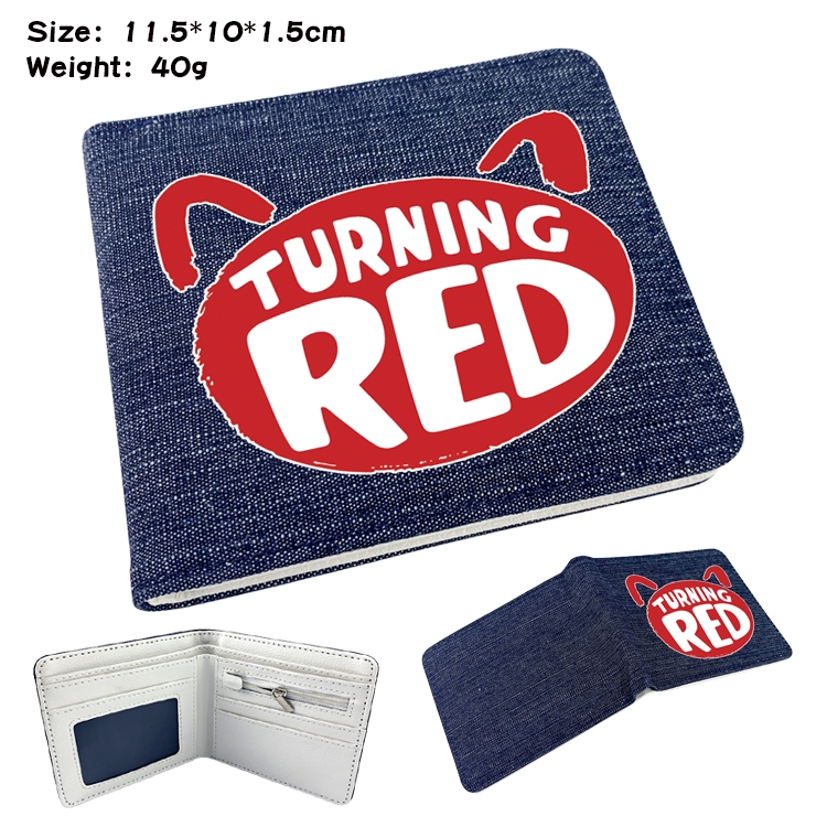 Turning Red Anime Peripheral Denim Coloring Book Wallet 11.5X10X1.5CM 40g