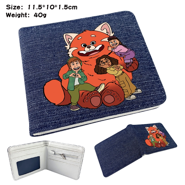 Turning Red Anime Peripheral Denim Coloring Book Wallet 11.5X10X1.5CM 40g