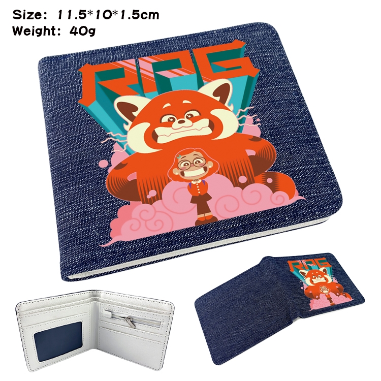 Turning Red Anime Peripheral Denim Coloring Book Wallet 11.5X10X1.5CM 40g