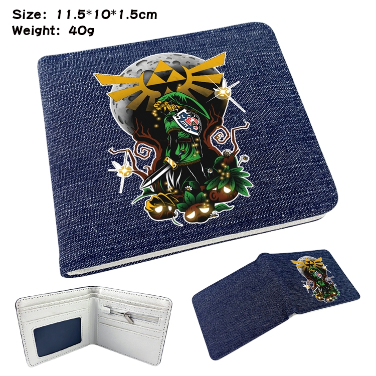 The Legend of Zelda Anime Peripheral Denim Coloring Book Wallet 11.5X10X1.5CM 40g