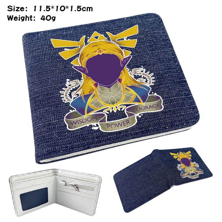 The Legend of Zelda Anime Peripheral Denim Coloring Book Wallet 11.5X10X1.5CM 40g