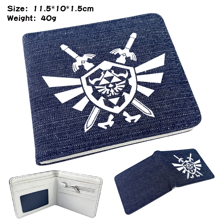 The Legend of Zelda Anime Peripheral Denim Coloring Book Wallet 11.5X10X1.5CM 40g