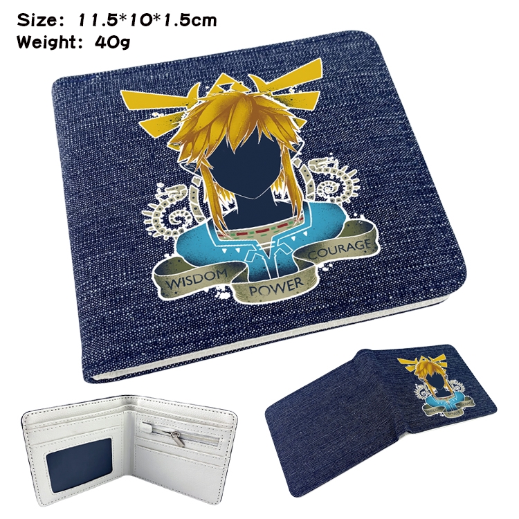 The Legend of Zelda Anime Peripheral Denim Coloring Book Wallet 11.5X10X1.5CM 40g