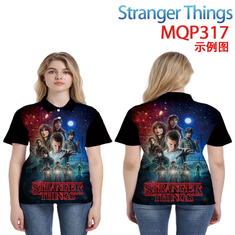 Stranger Things Anime Peripheral Full Color POLO Shirt Lapel Short Sleeve T-Shirt from M to 3XL MQP 317
