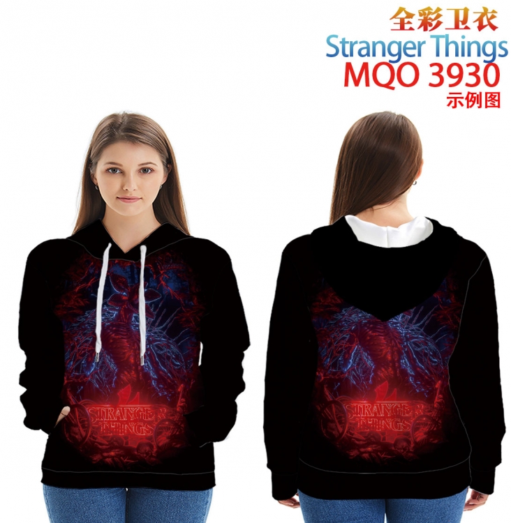 Stranger Things Long Sleeve Hooded Full Color Patch Pocket Sweatshirt from XXS to 4XL MQO 3930