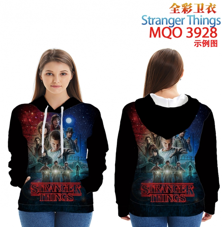 Stranger Things Long Sleeve Hooded Full Color Patch Pocket Sweatshirt from XXS to 4XL  MQO 3928