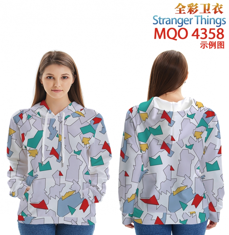 Stranger Things Long Sleeve Hooded Full Color Patch Pocket Sweatshirt from XXS to 4XL  MQO-4358
