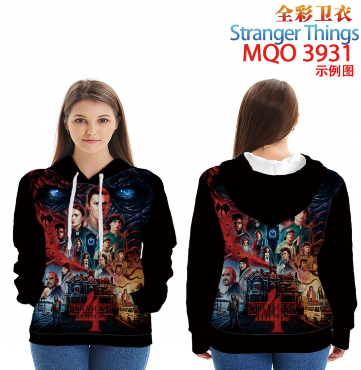 Stranger Things Long Sleeve Hooded Full Color Patch Pocket Sweatshirt from XXS to 4XL  MQO 3931