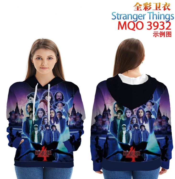 Stranger Things Long Sleeve Hooded Full Color Patch Pocket Sweatshirt from XXS to 4XL MQO 3932