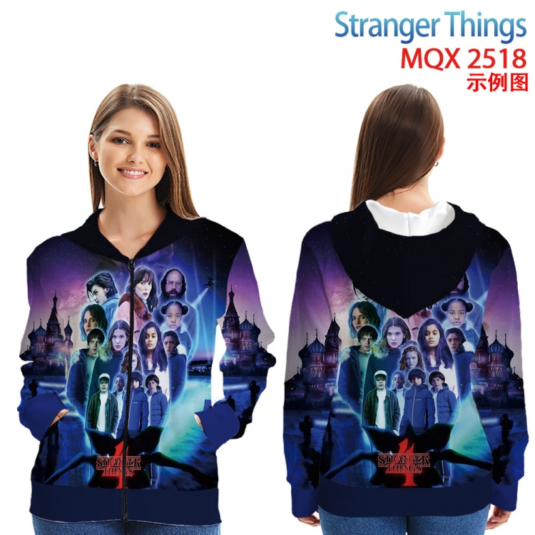 Stranger Things Anime Zip patch pocket sweatshirt jacket Hoodie from 2XS to 4XL MQX 2518