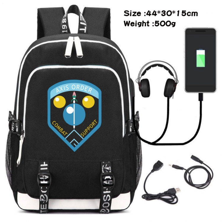 Blessings for a better world Canvas Double Shoulder White Zipper Data Backpack Waterproof School Bag 44X30X15CM 500G