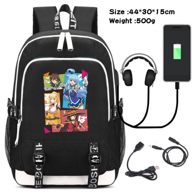 Blessings for a better world Canvas Double Shoulder White Zipper Data Backpack Waterproof School Bag 44X30X15CM 500G