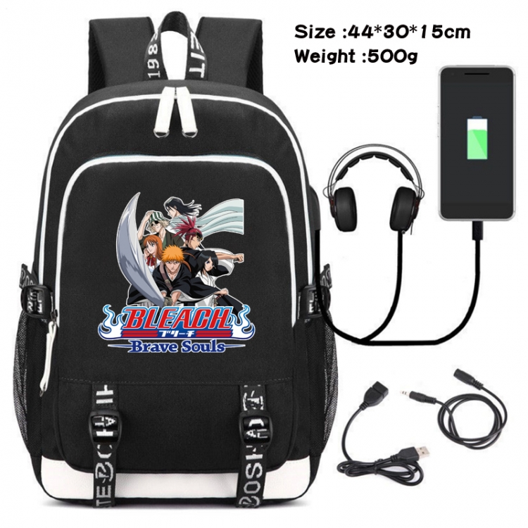 Bleach Canvas Double Shoulder White Zipper Data Backpack Waterproof School Bag 44X30X15CM 500G