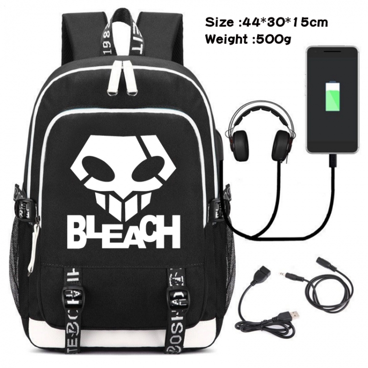 Bleach Canvas Double Shoulder White Zipper Data Backpack Waterproof School Bag 44X30X15CM 500G