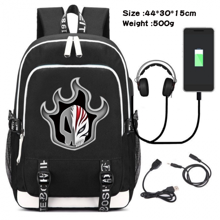 Bleach Canvas Double Shoulder White Zipper Data Backpack Waterproof School Bag 44X30X15CM 500G